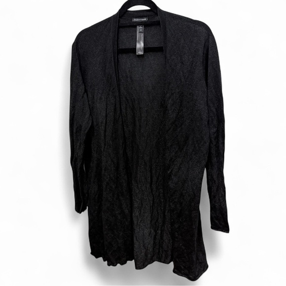Eileen Fisher Sweaters - Eileen Fisher Black & Silver Open Front Cardigan size medium
